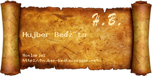 Hujber Beáta névjegykártya