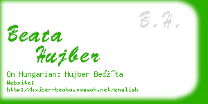 beata hujber business card